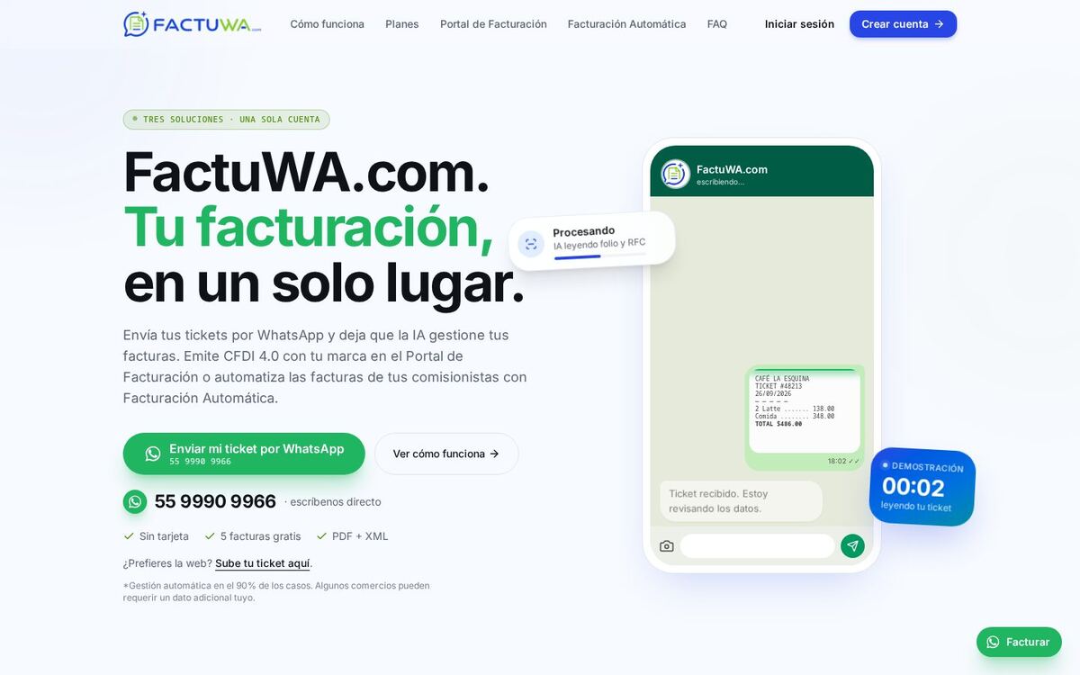 Factuwa — sitio web real