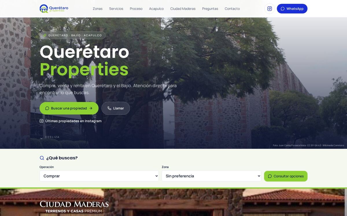 Querétaro Properties — sitio web real